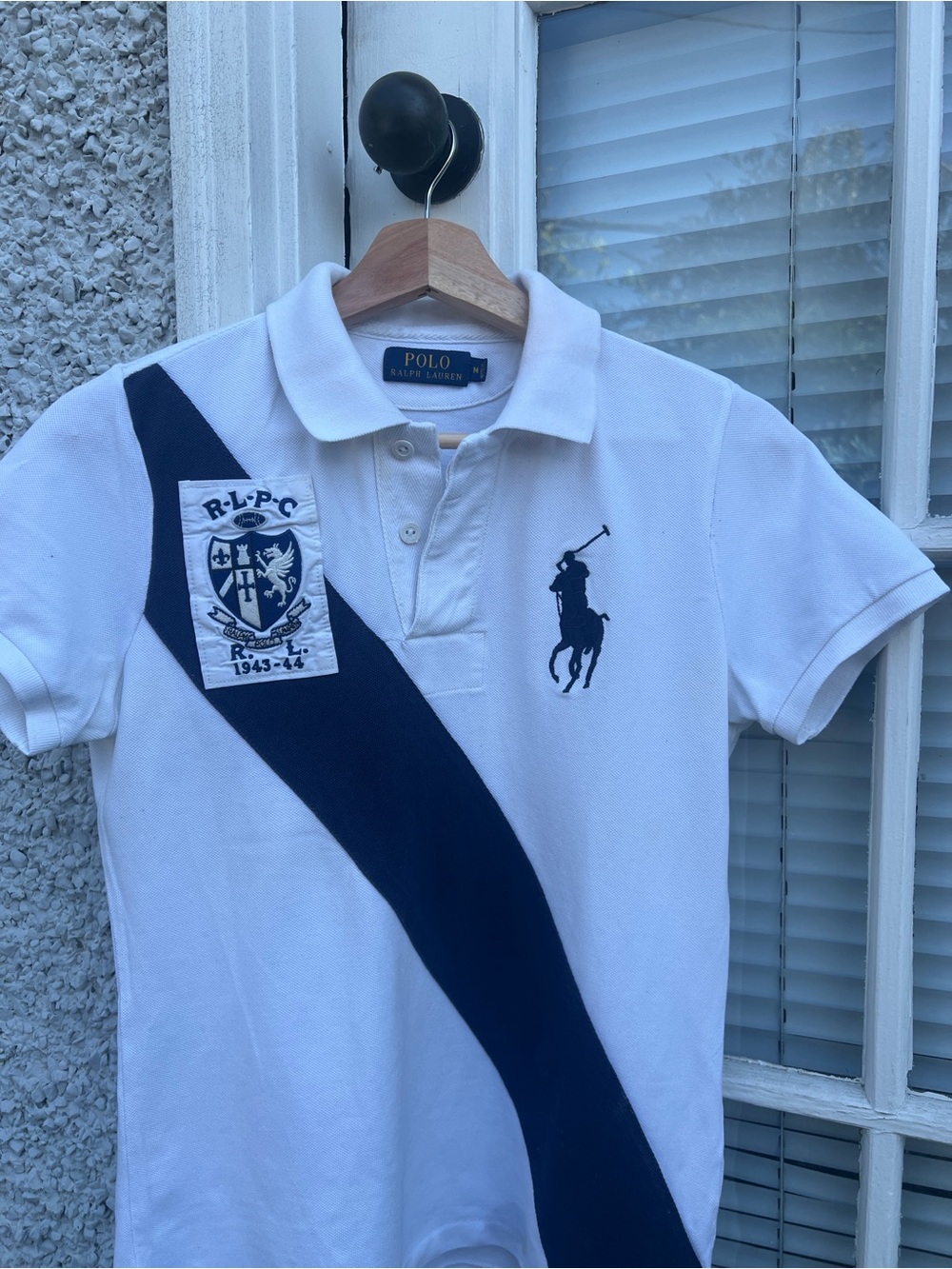 Women’s polo by Ralph Lauren White & Navy Polo Shirt